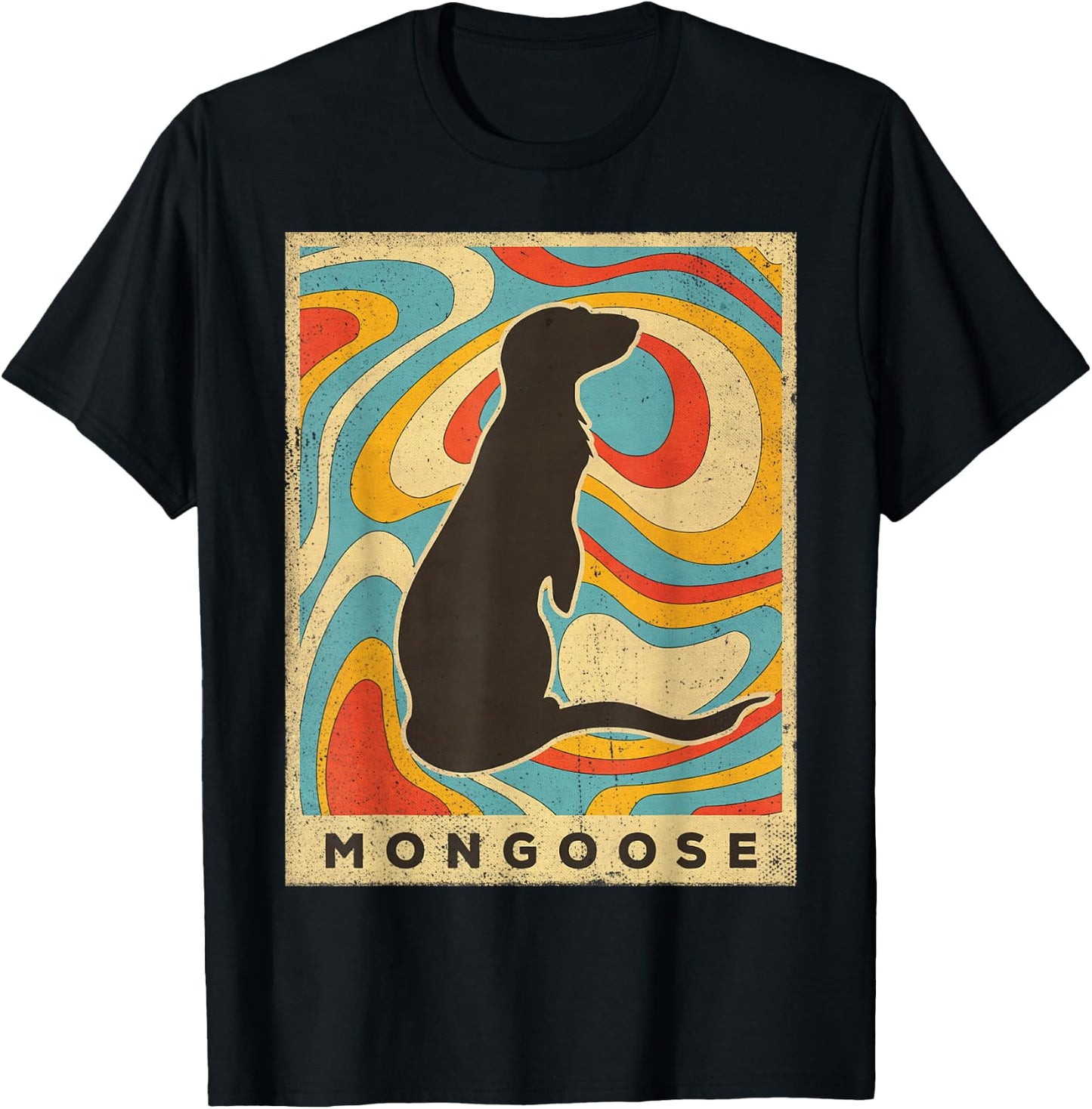 Vintage Mongoose Lover Animal Retro Style T-Shirt - T-Shirt | Black