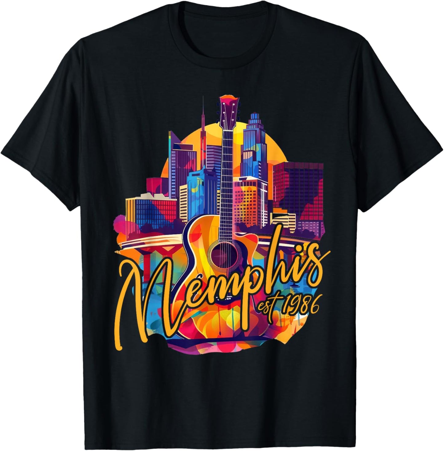 Memphis Tennessee TN | Skyline T-Shirt - T-Shirt | Black