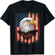 American Flag Bald Eagle Patriotic T-Shirt - T-Shirt | Black