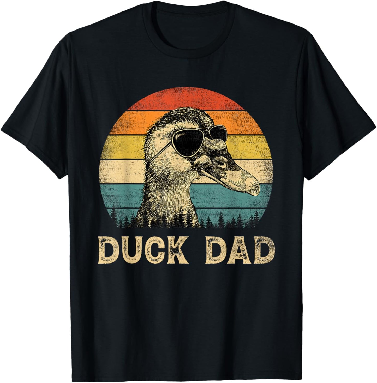 Vintage Duck Dad Duck Lovers Daddy Father's Day T-Shirt - T-Shirt | Black