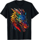 Dragon Colorful Polygon Animal Abstract Art Dragon T-Shirt - T-Shirt | Black