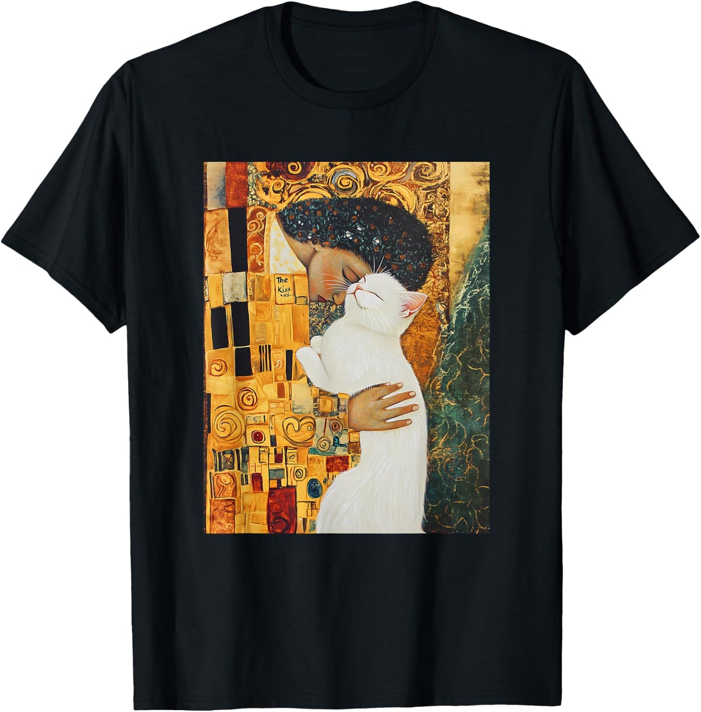 Klimt’s The Kiss Cat Lover Parody Klimt Style Women T-Shirt - T-Shirt | Black