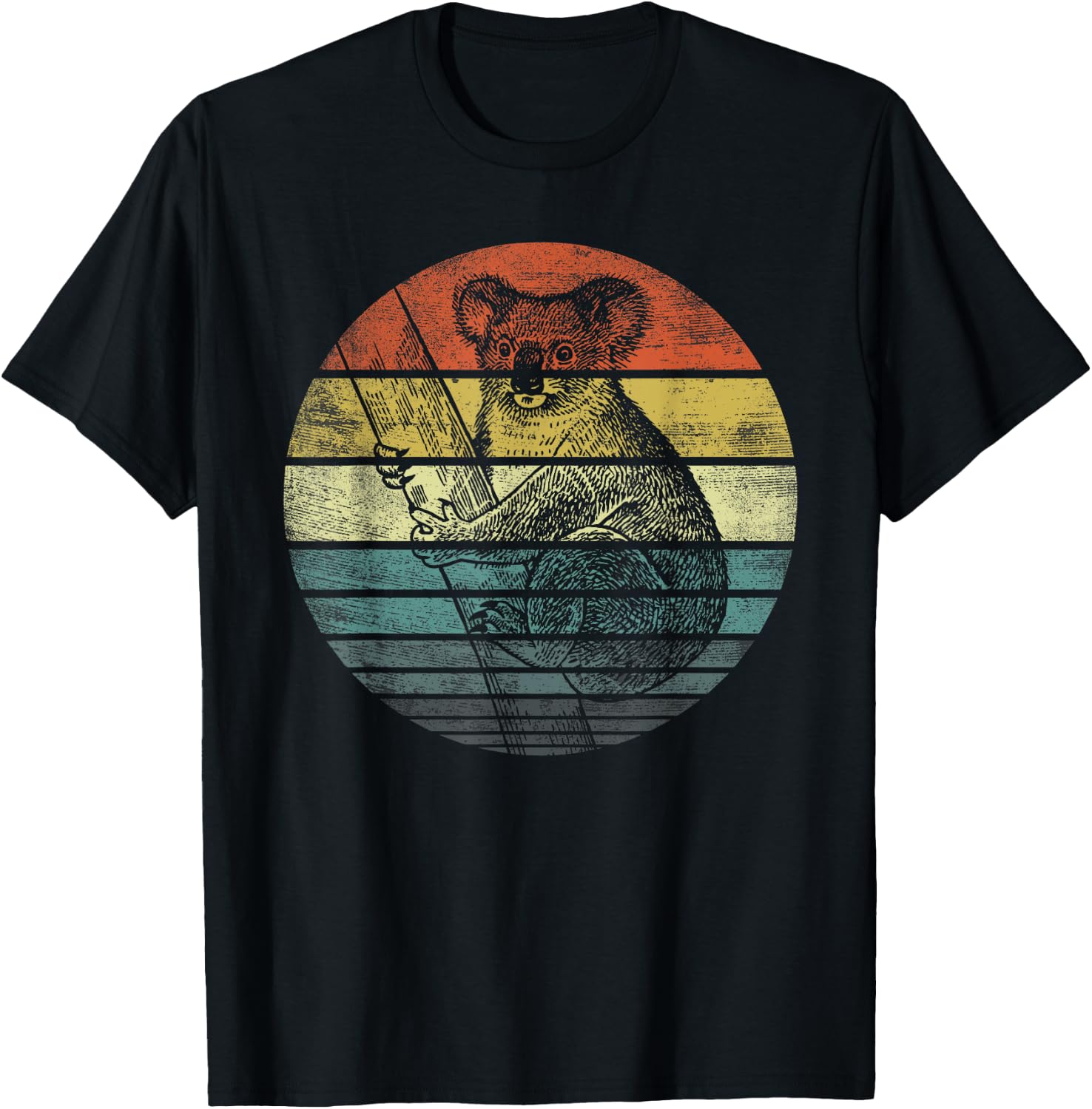 Koala Bear Gifts Retro Sunset Animal Lover Koala Silhouette T-Shirt - T-Shirt | Black