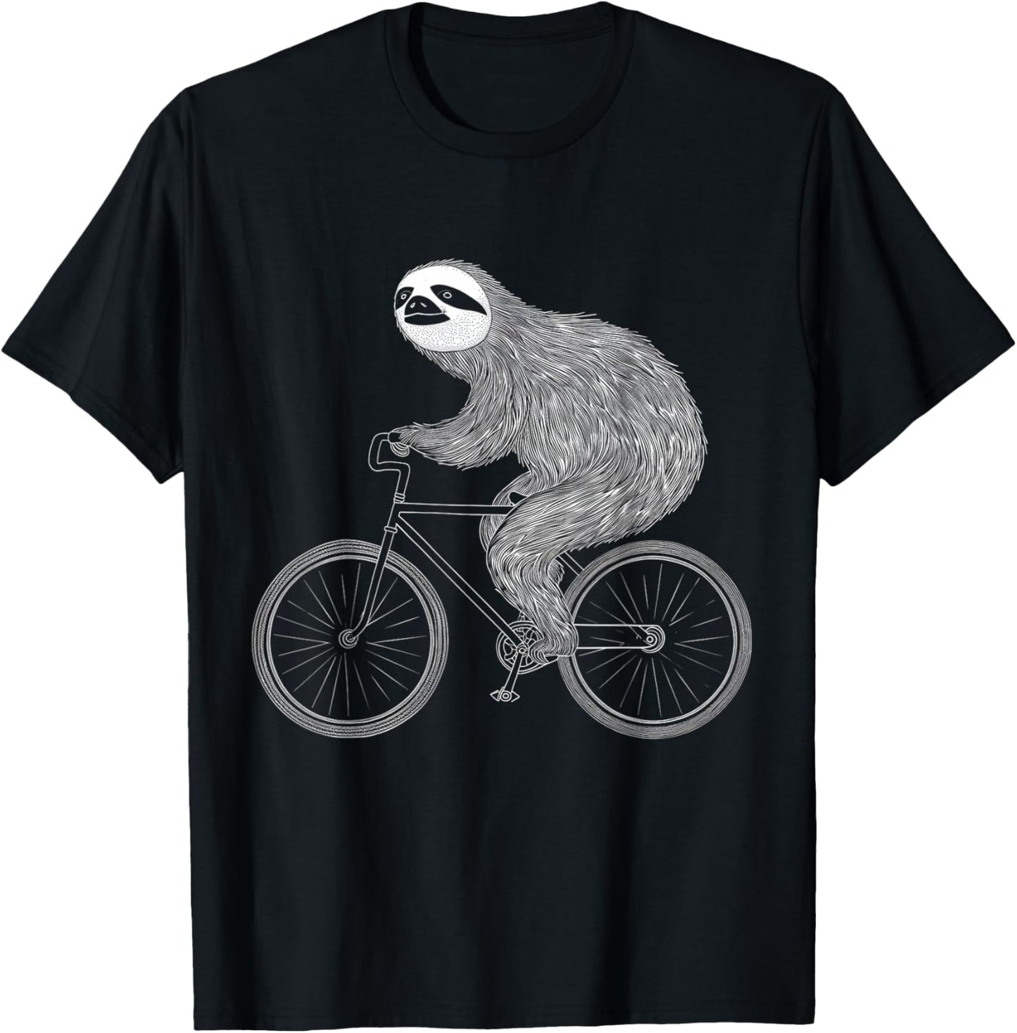 Sloth Riding Bike Funny Cycling Animal Bicycle Sloth Lover T-Shirt - T-Shirt | Black