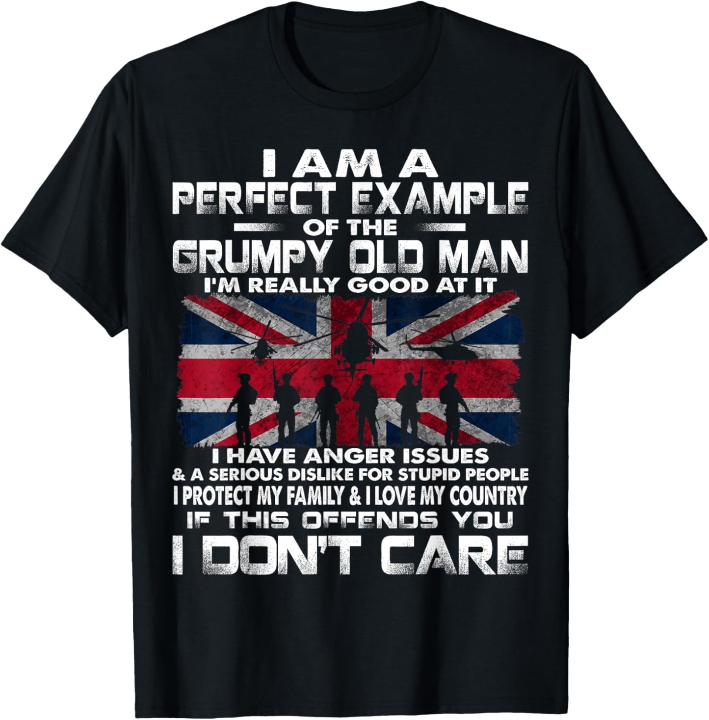 British Army Veteran Soldier Flag UK Armed Forces T-Shirt - T-Shirt | Black