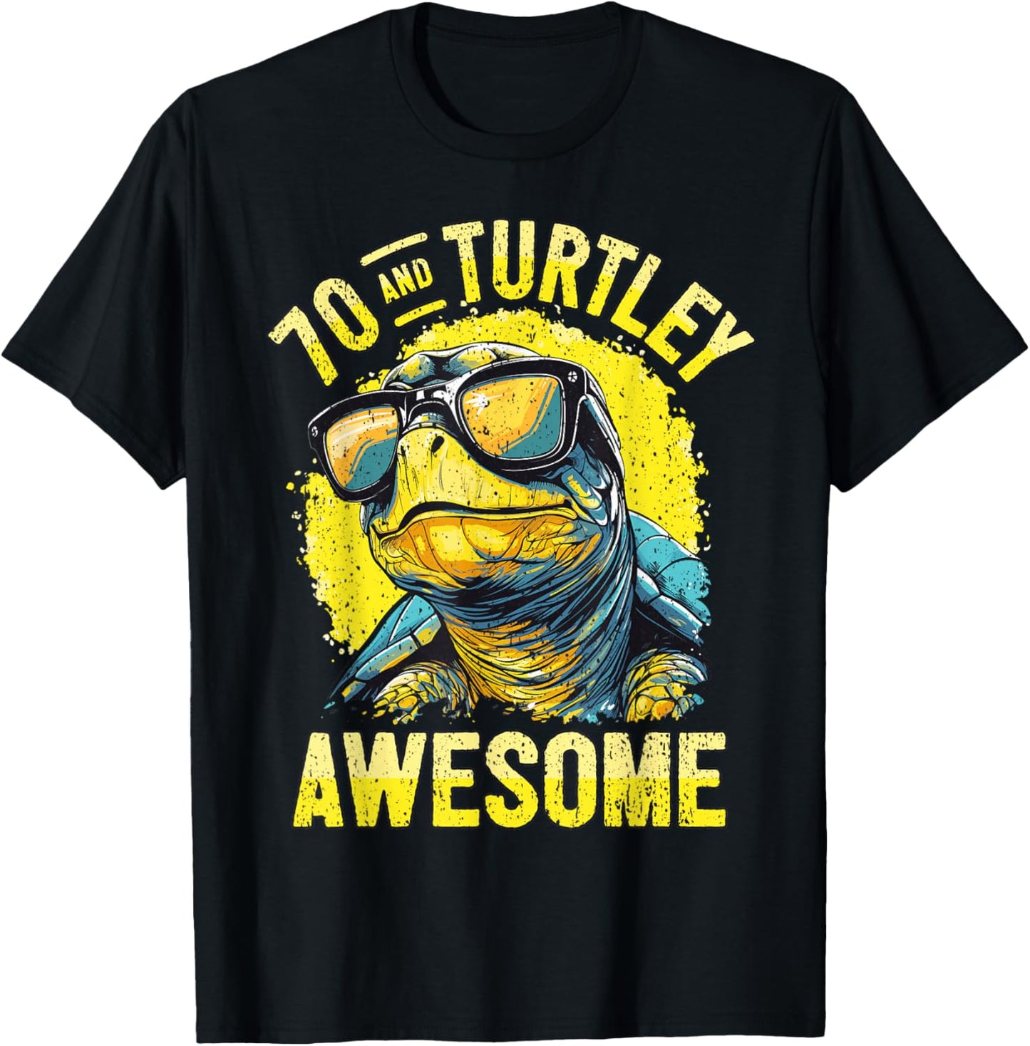 70th Birthday Turtle Age 70 Years I Tortoise 70th Birthday T-Shirt - T-Shirt | Black
