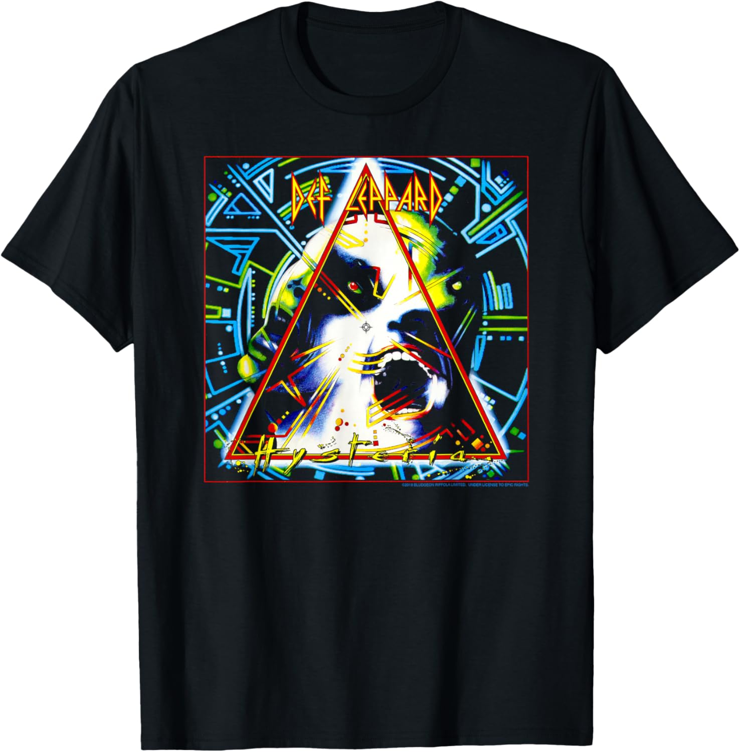 Def Leppard Hysteria - Black, Men's Small, Classic Fit, Short Sleeve, , Graphic, T Back, Cotton Blend, Music Events, , Vacation T-Shirt - T-Shirt | Black