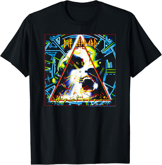 Def Leppard Hysteria - Black, Men's Small, Classic Fit, Short Sleeve, , Graphic, T Back, Cotton Blend, Music Events, , Vacation T-Shirt - T-Shirt | Black
