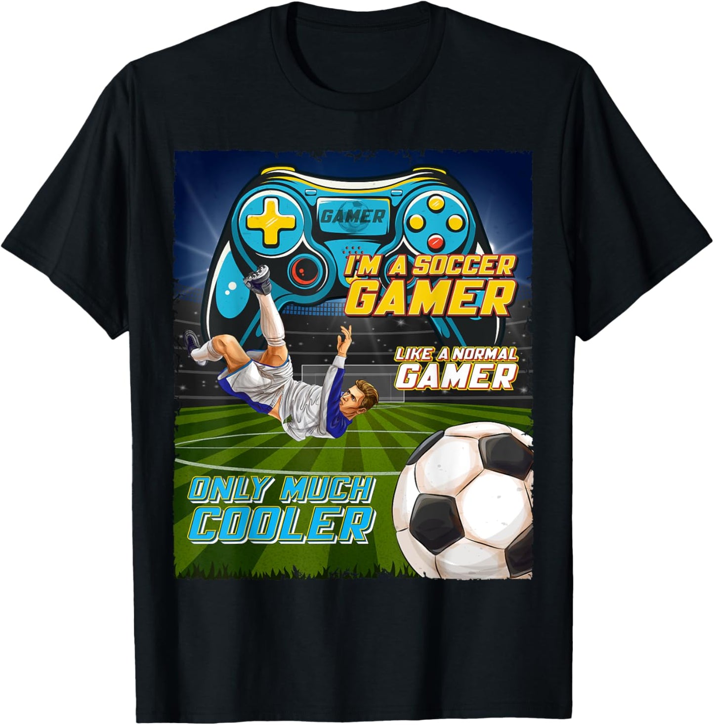 Soccer Gamer Soccer Video Games Soccer Video Gaming T-Shirt - T-Shirt | Black