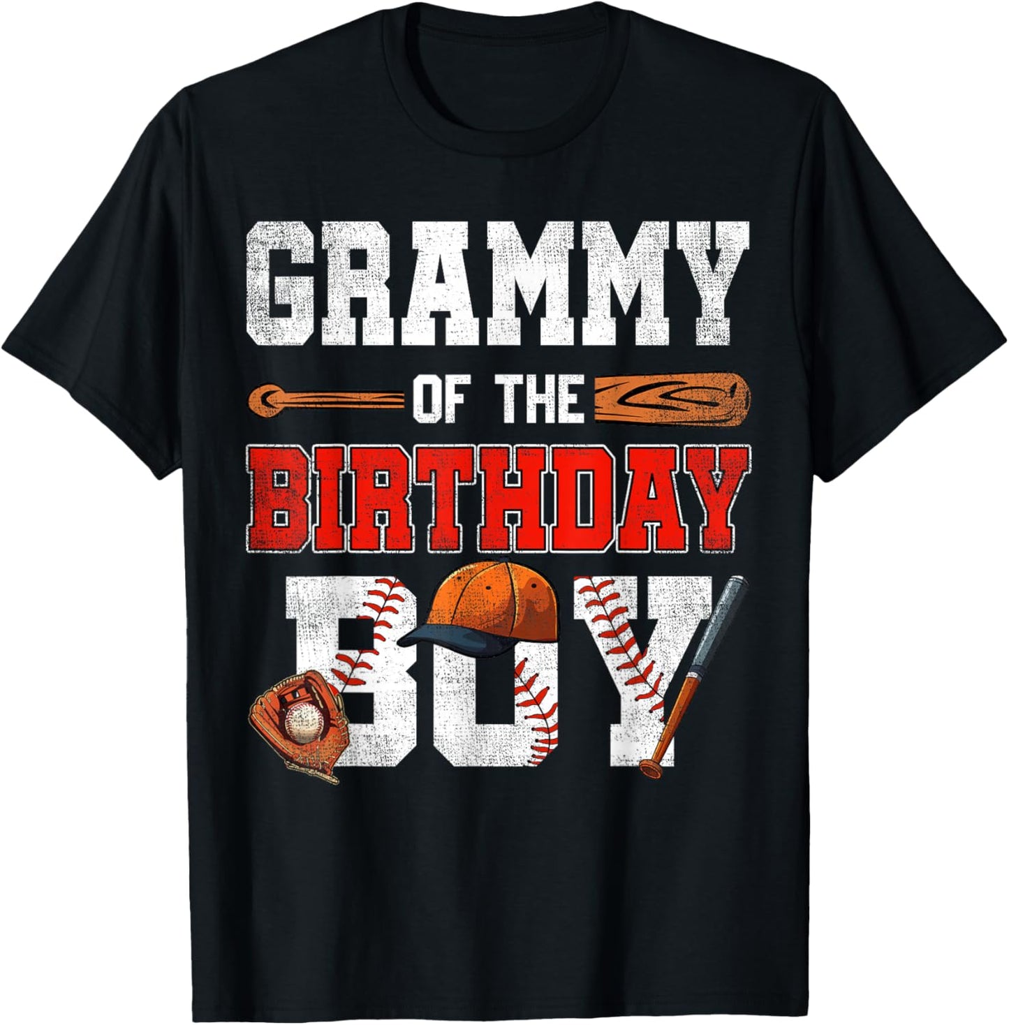 Grammy Of The Birthday Boy Baseball Bday Family T-Shirt - T-Shirt | Black