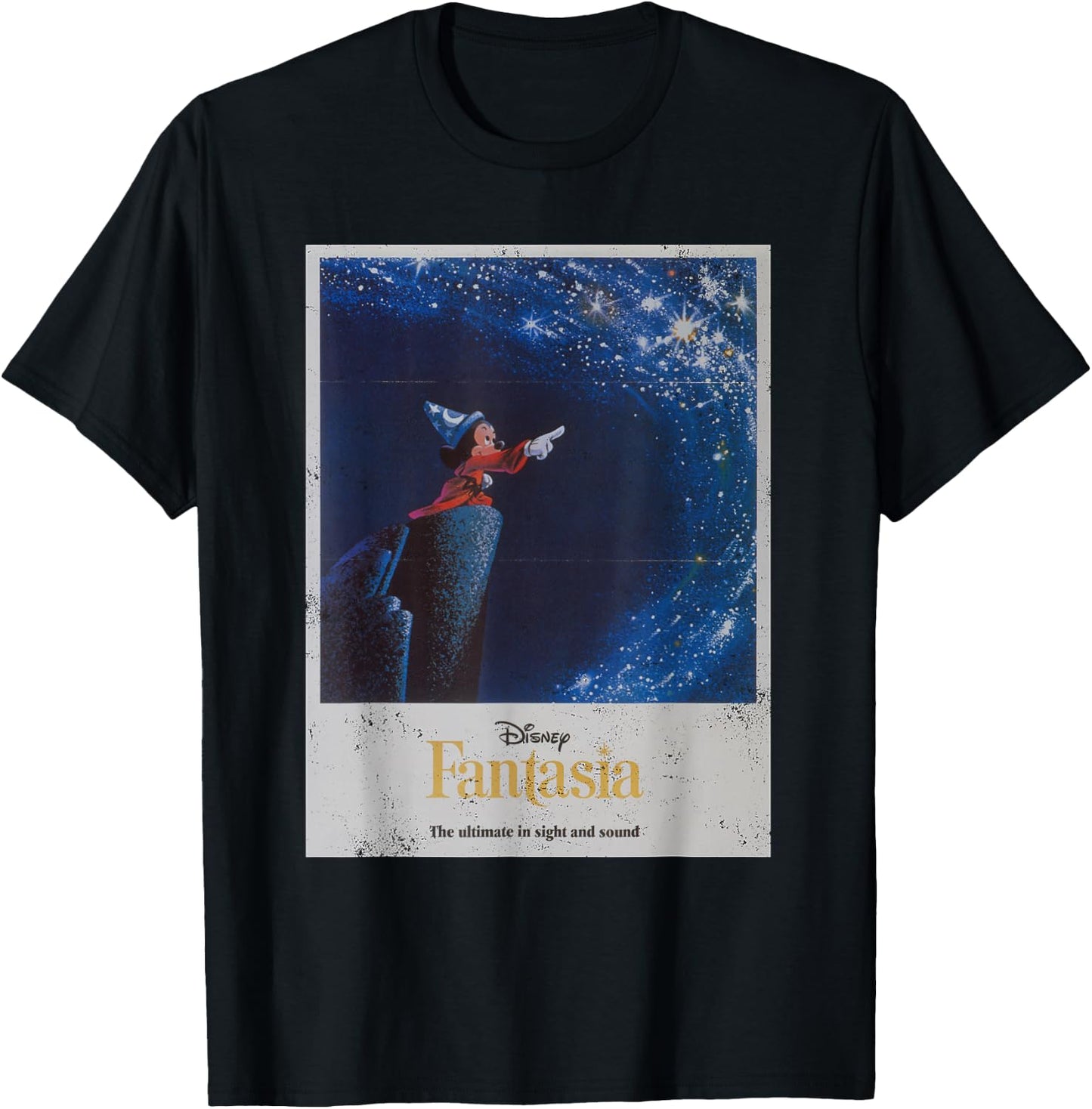 Disney Mickey Mouse Fantasia Retro Poster Small T-Shirt - T-Shirt | Black