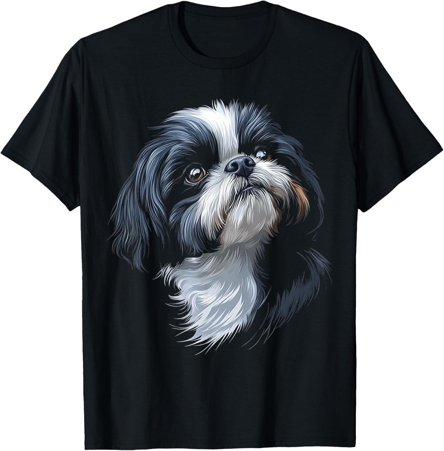 Shih Tzu Dog Motif Pet Art Shih Tzu Women Kids T-Shirt - T-Shirt | Black