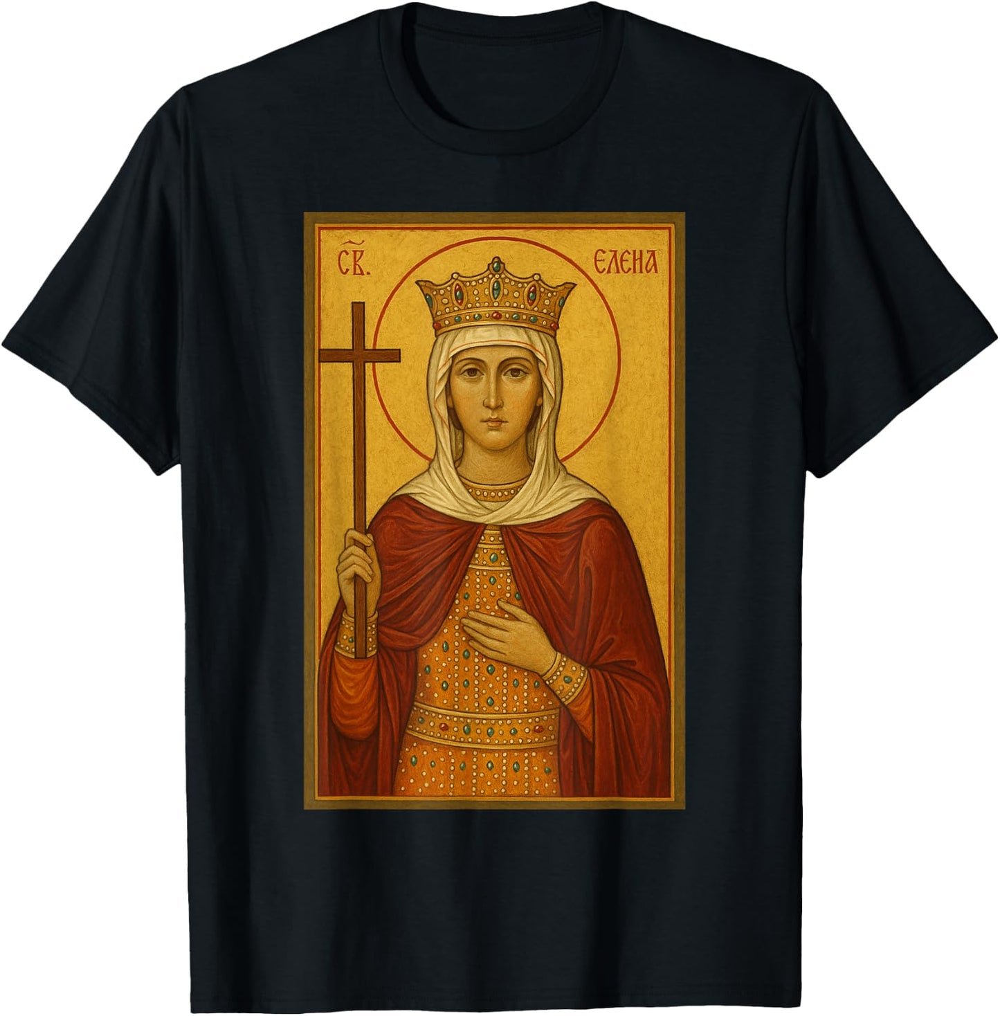 Orthodox Icon of Saint Helen T-Shirt - T-Shirt | Black