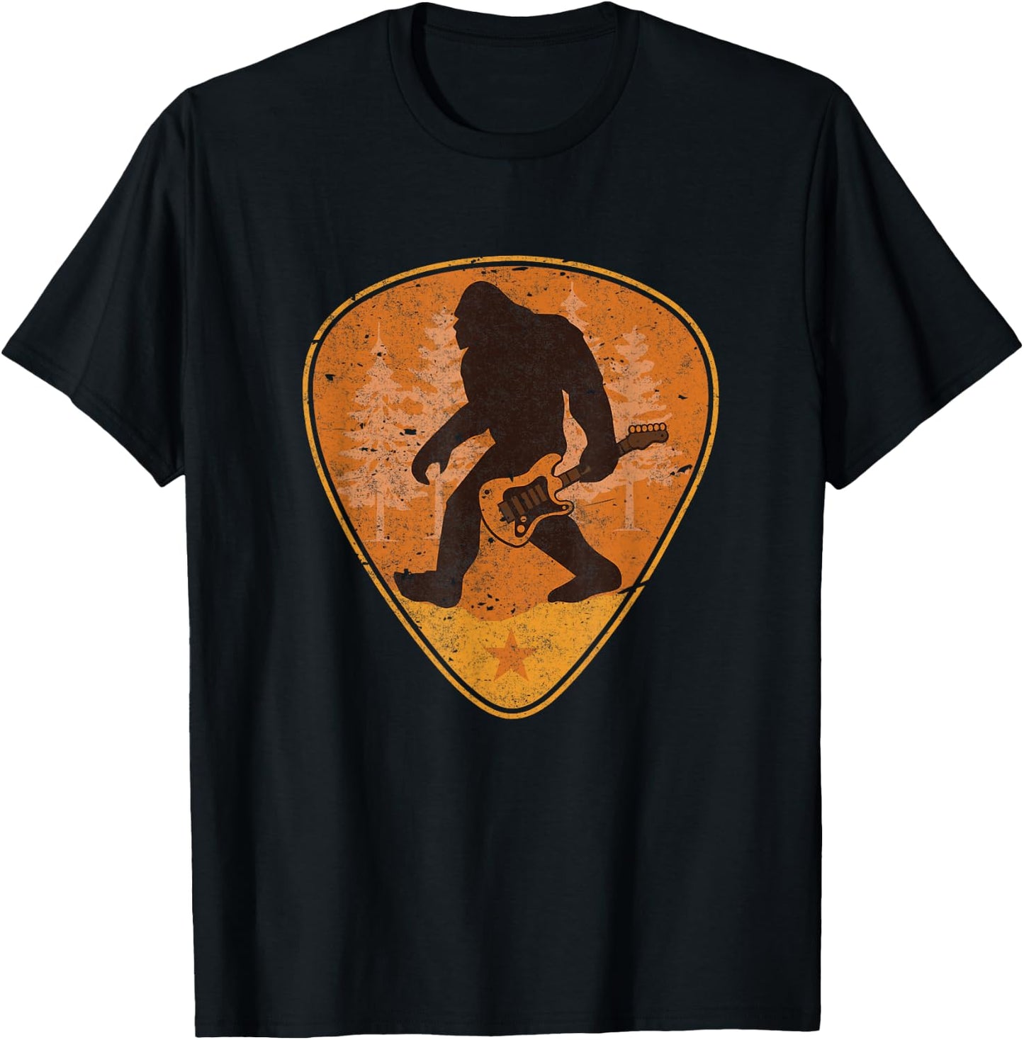 Bigfoot Guitar Sasquatch Yeti Shirt Guitarist Music Men T-Shirt - T-Shirt | Black