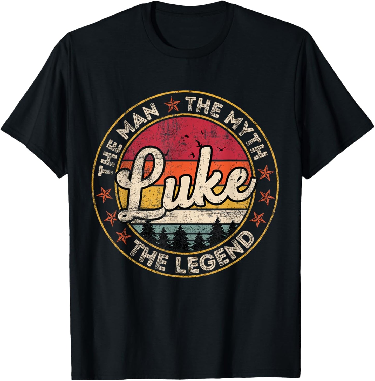 Luke The Man The Myth The Legend Personalized Name T-Shirt - T-Shirt | Black