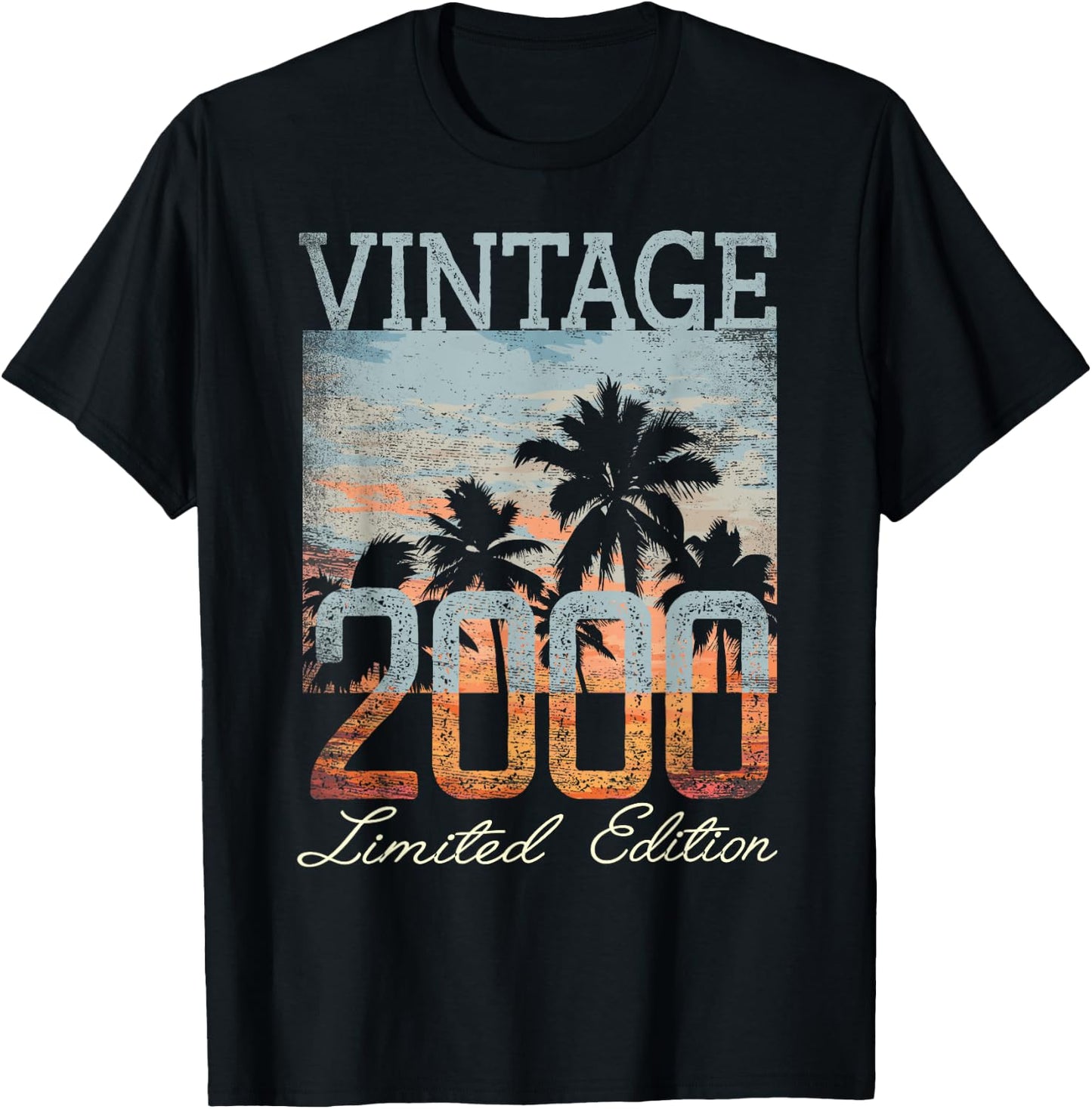 Vintage 2000 Limited Edition 25th Birthday 25 Year Old Gifts T-Shirt - T-Shirt | Black