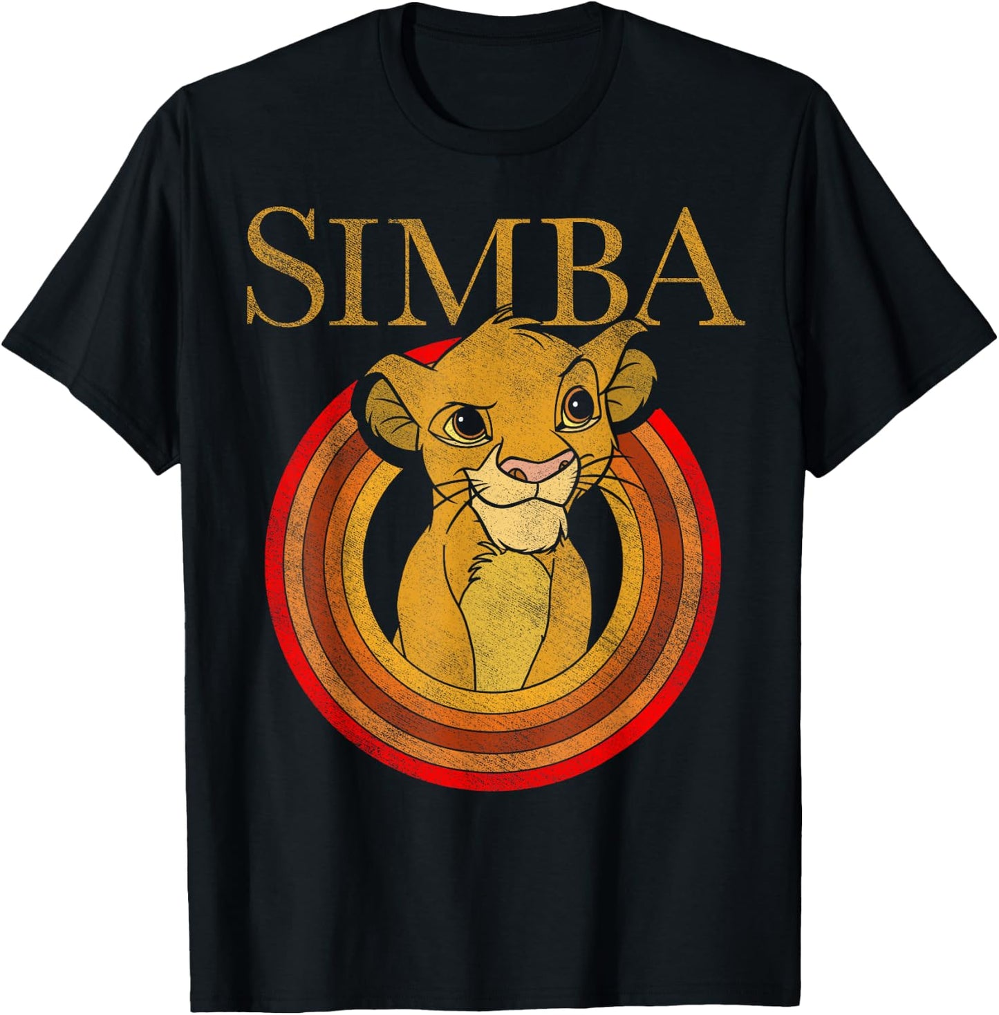 Disney The Lion King Simba Vintage Portrait Front And Back T-Shirt - T-Shirt | Black