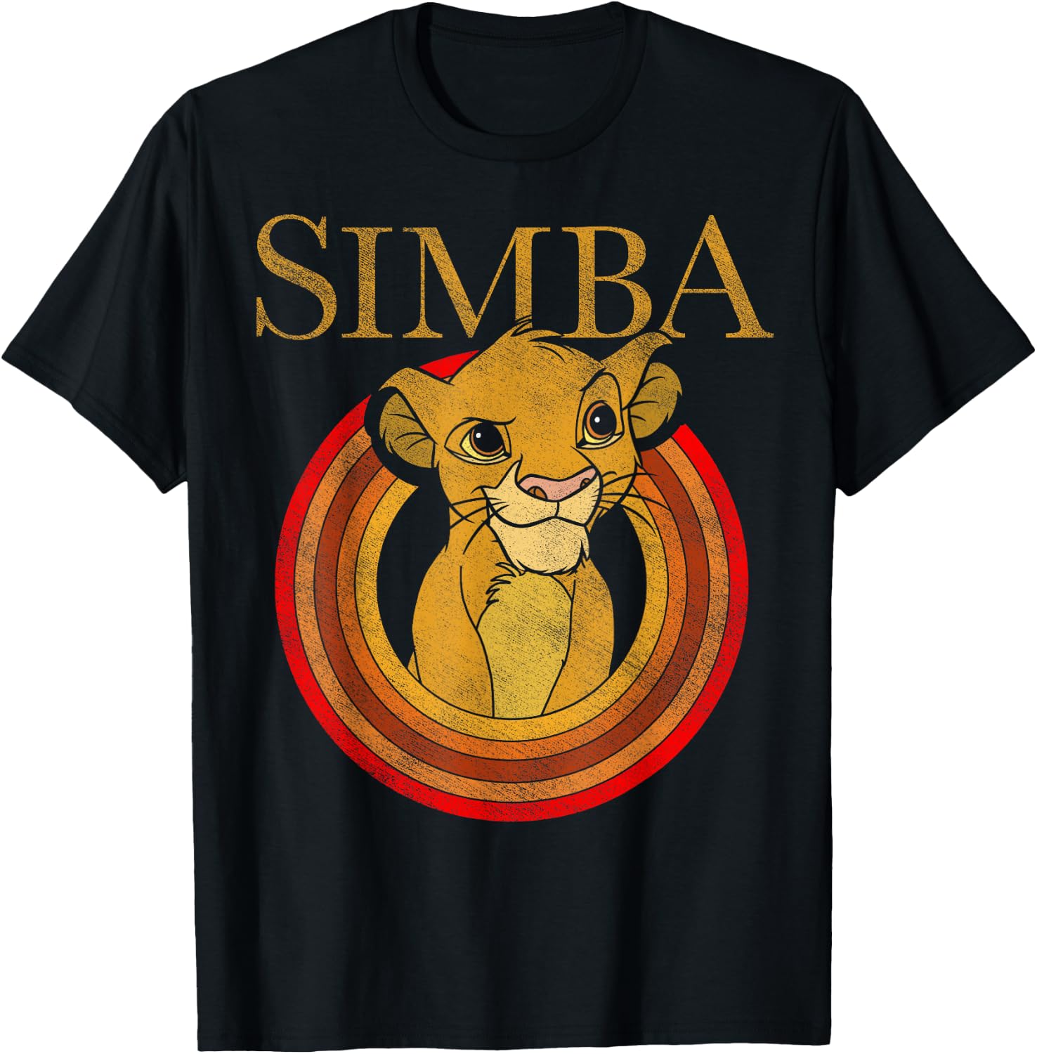 Disney The Lion King Simba Vintage Portrait Front And Back T-Shirt - T-Shirt | Black