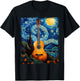 Acoustic Guitar Funny Art Van Gogh music instrument T-Shirt - T-Shirt | Black