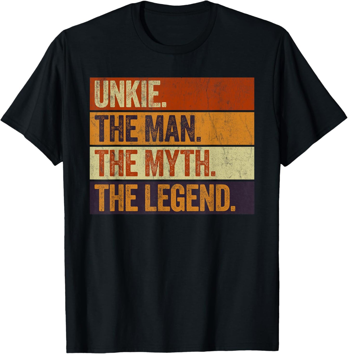 Unkie the Man the Myth the Legend Funny Retro Father T-Shirt - T-Shirt | Black