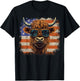 American Flag, Highland Cow-Fourth of July, Cow Lover Cool T-Shirt - T-Shirt | Black