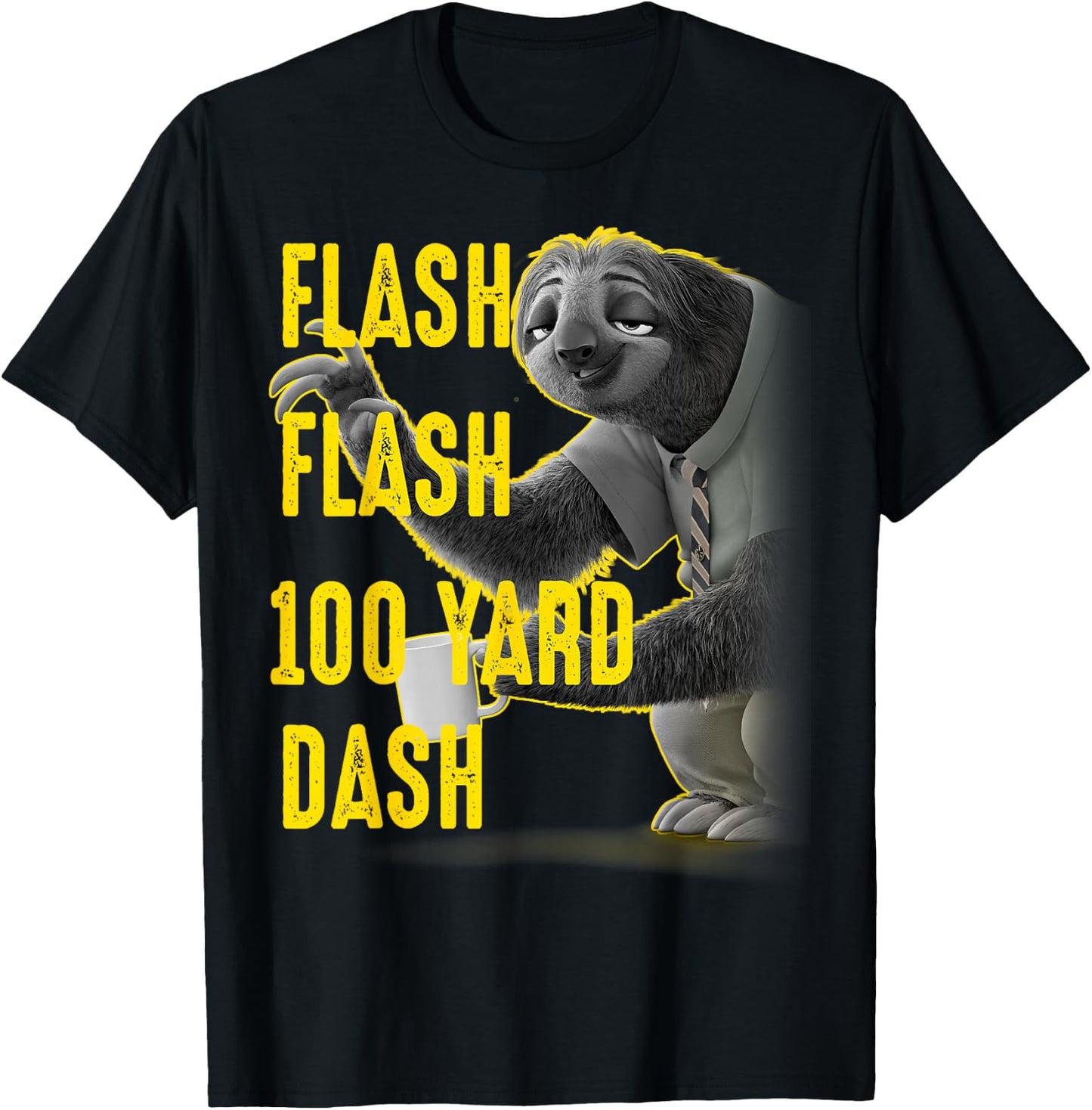 Disney Zootopia Flash Flash 100 Yard Dash Portrait T-Shirt - T-Shirt | Black