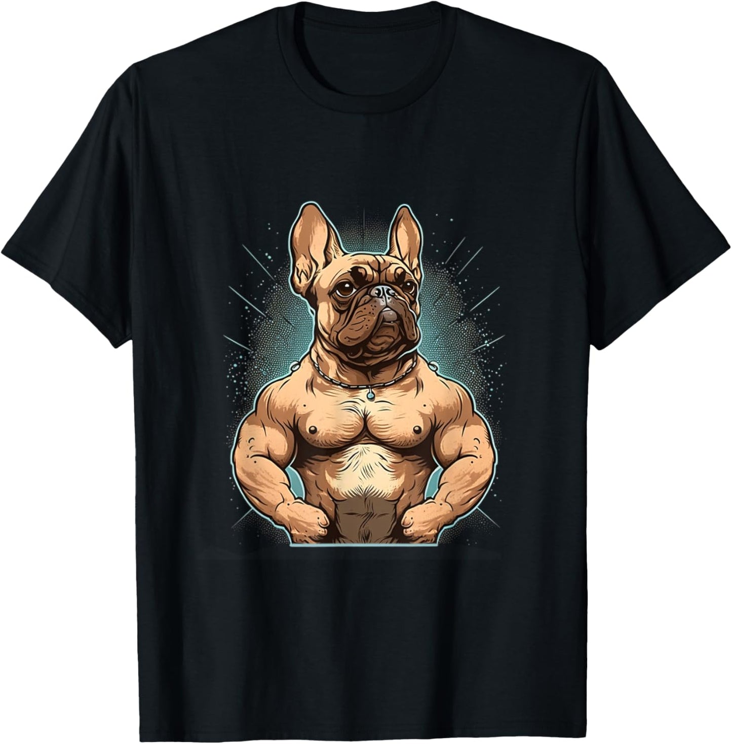 French Bulldog | Fitness Bodybuilding Gym Dog Sixpack Funny T-Shirt - T-Shirt | Black