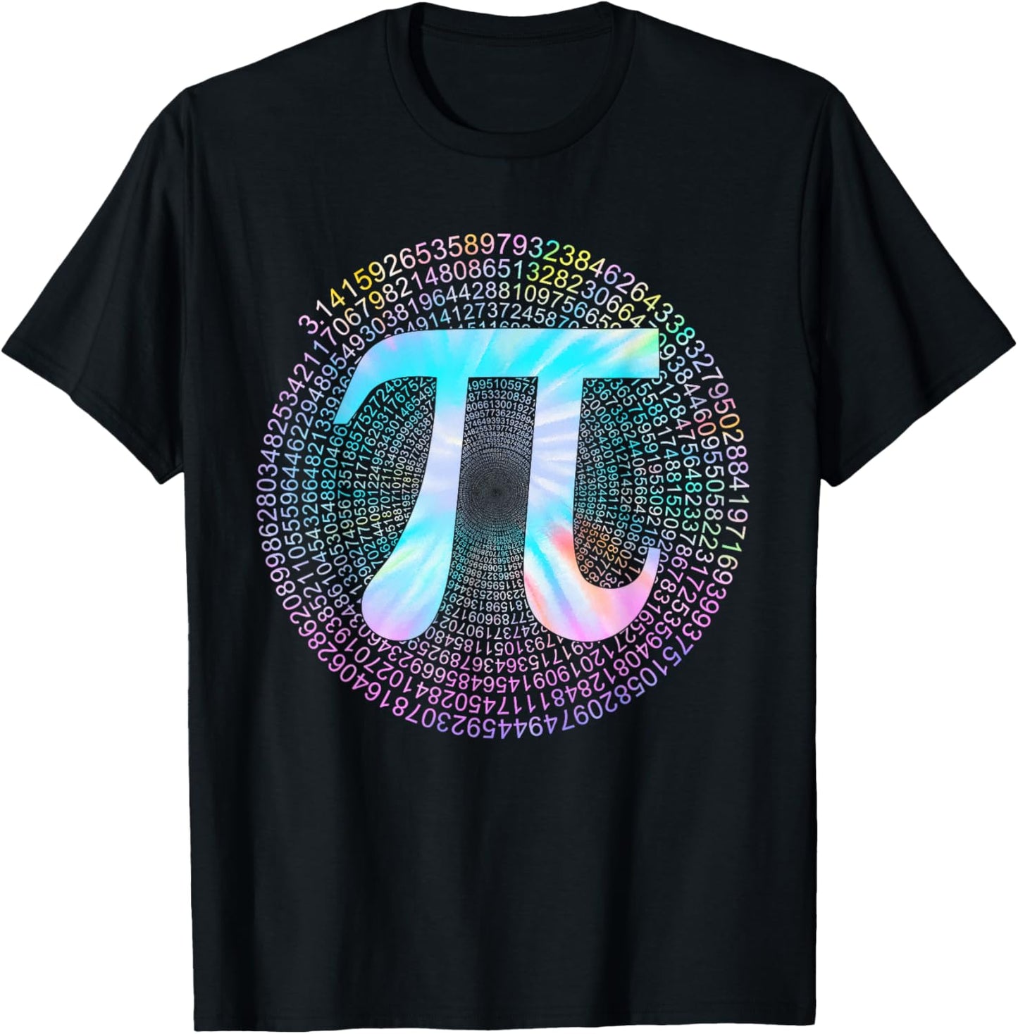 Tie Dye Pi 3,14 Pi Number Symbol Math Science Pi Day T-Shirt - T-Shirt | Black