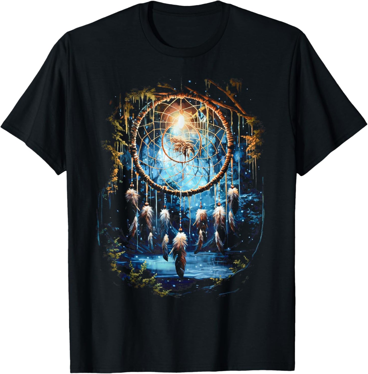 Native American Dreamcatcher Indian Design T-Shirt - T-Shirt | Black