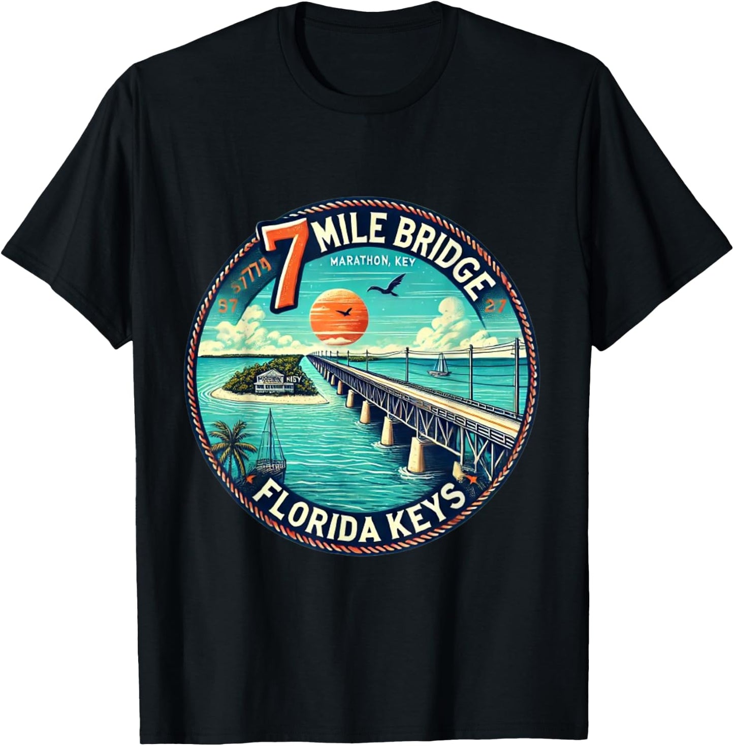 Florida Keys 7 Mile Bridge Marathon T-Shirt - T-Shirt | Black