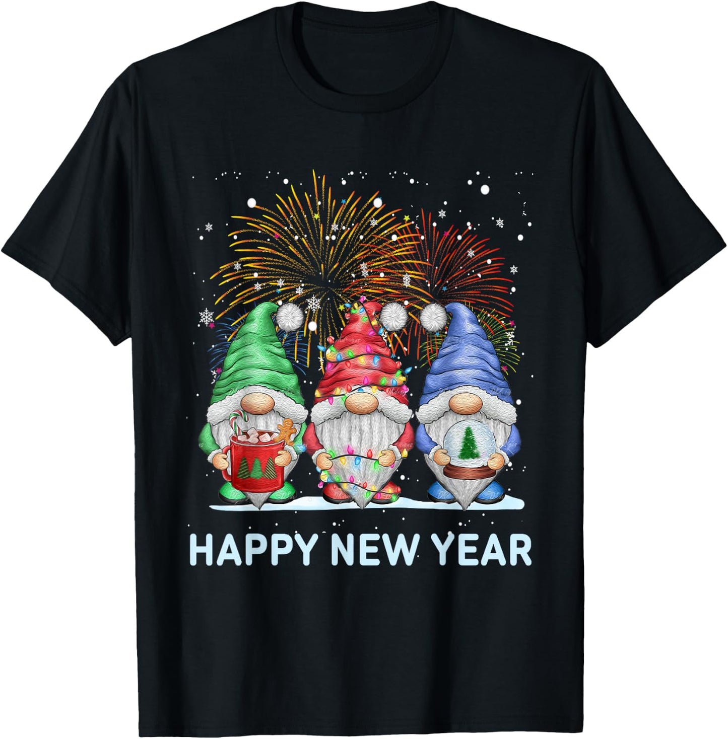 New Years Eve Party Gnomes Matching Family Outfit Costume T-Shirt - T-Shirt | Black