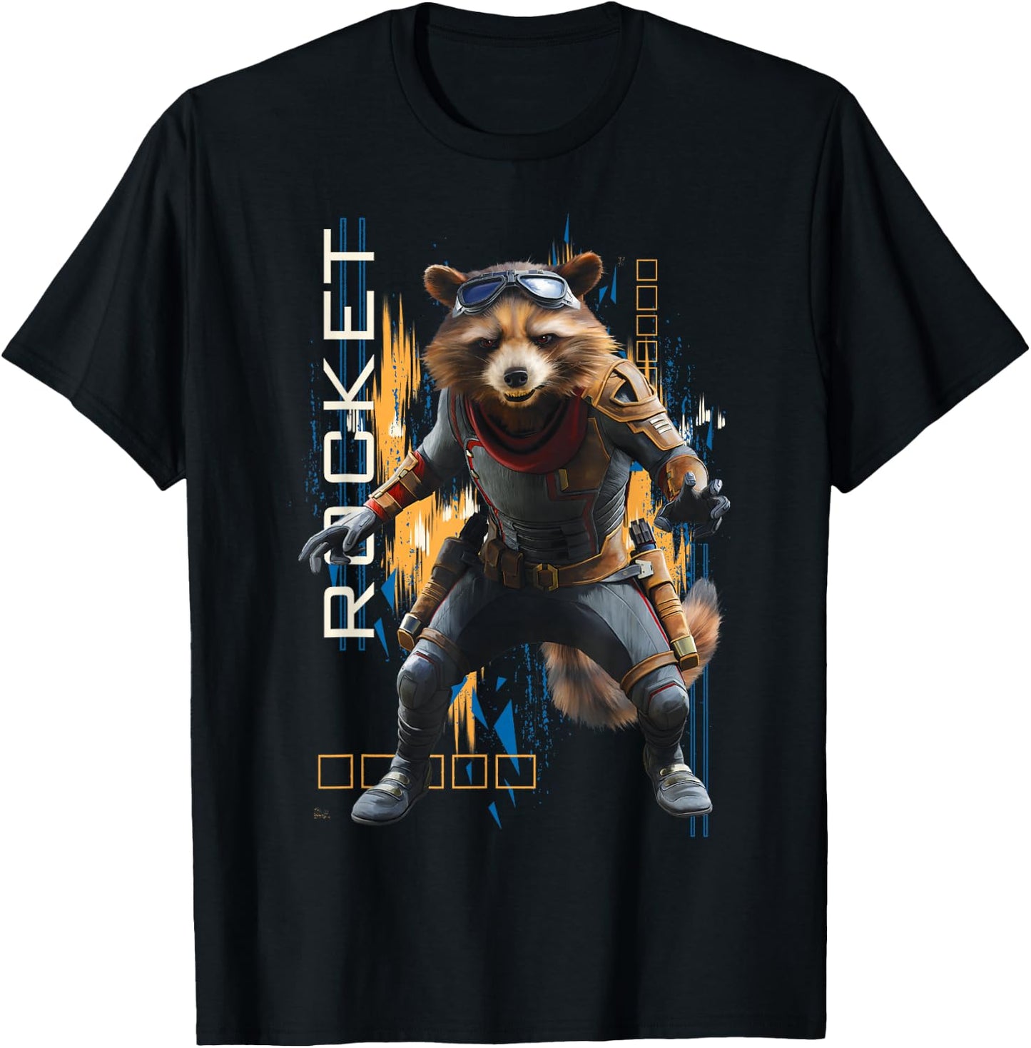 Marvel Avengers Endgame Rocket Action Pose Small T-Shirt - T-Shirt | Black