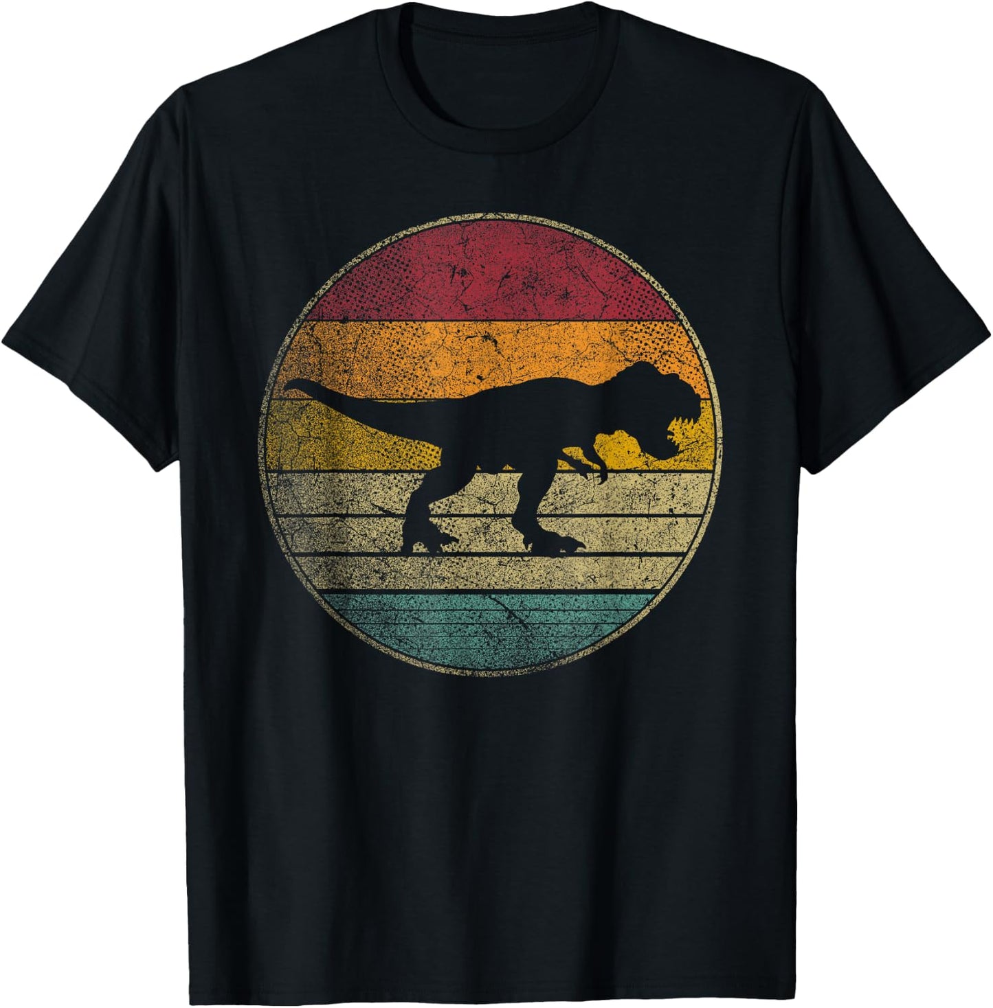 Tyrannosaurus T Rex Dinosaur Vintage Distressed Retro Style T-Shirt - T-Shirt | Black