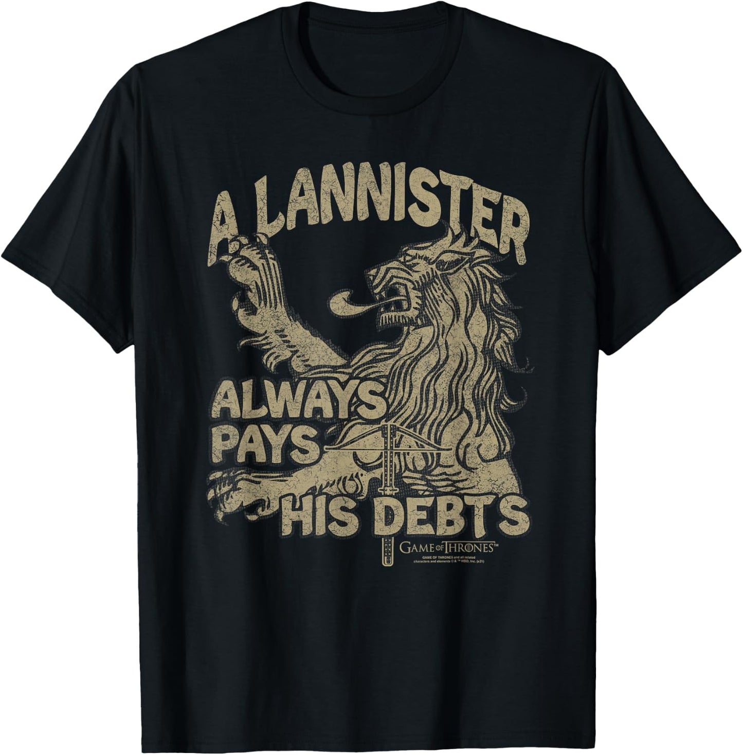Game of Thrones A Lannister Always Pays His Debts T-Shirt - T-Shirt | Black