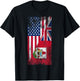 USA & Bermuda Flags - United States of America, Bermudan T-Shirt - T-Shirt | Black
