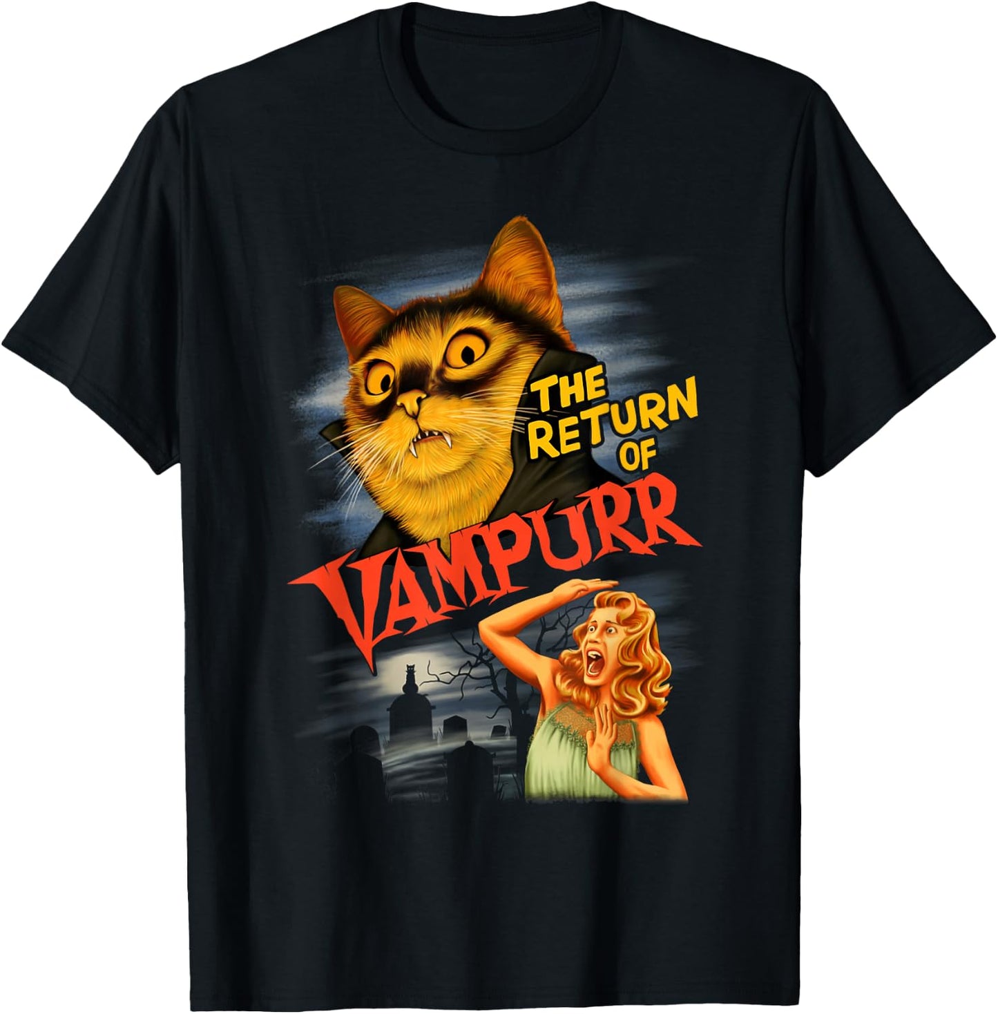 The Return of Vampurr Funny T-Shirt - T-Shirt | Black