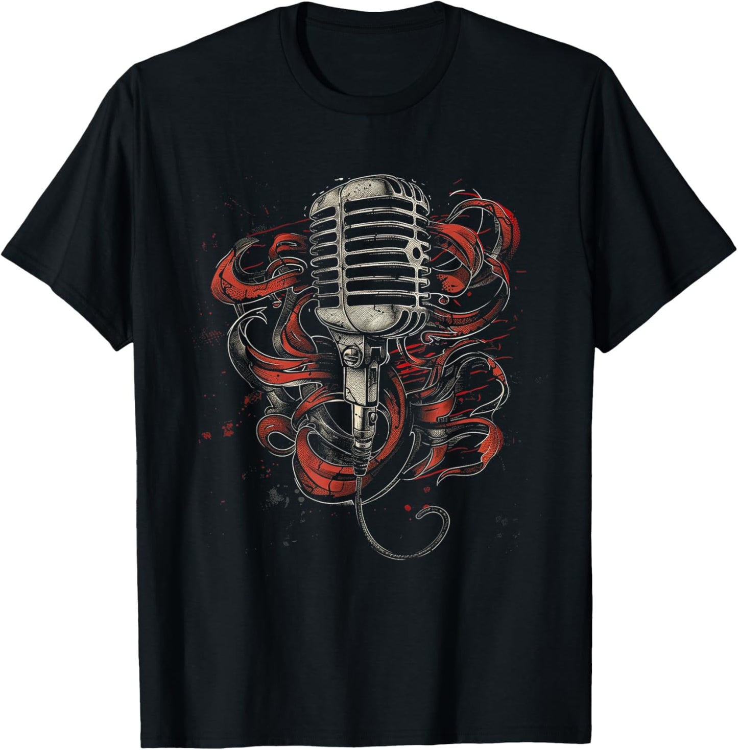 Vintage Microphone T-Shirt - T-Shirt | Black