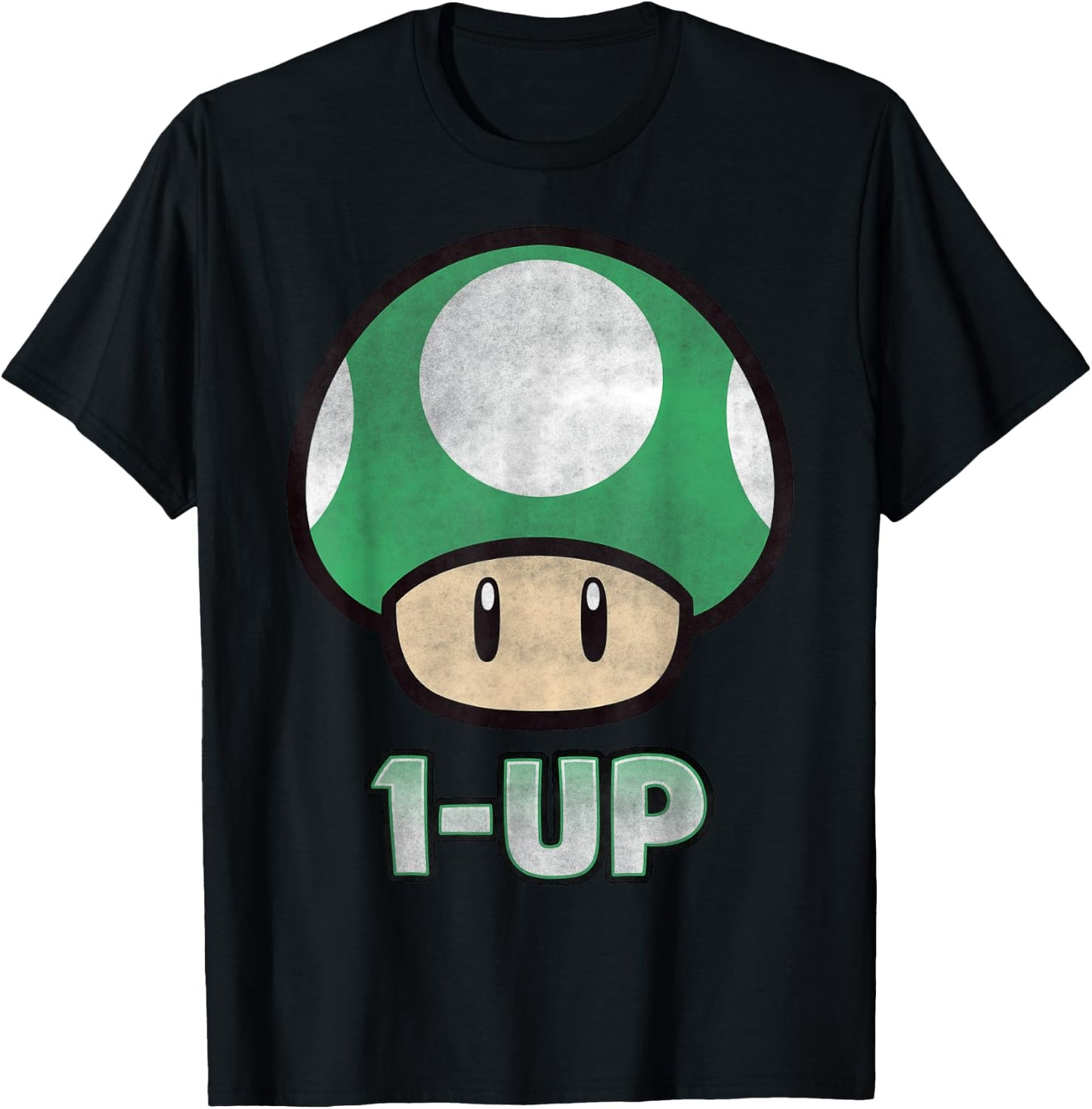Super Mario 1-Up Mushroom T-Shirt - T-Shirt | Black