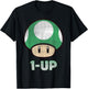 Super Mario 1-Up Mushroom T-Shirt - T-Shirt | Black