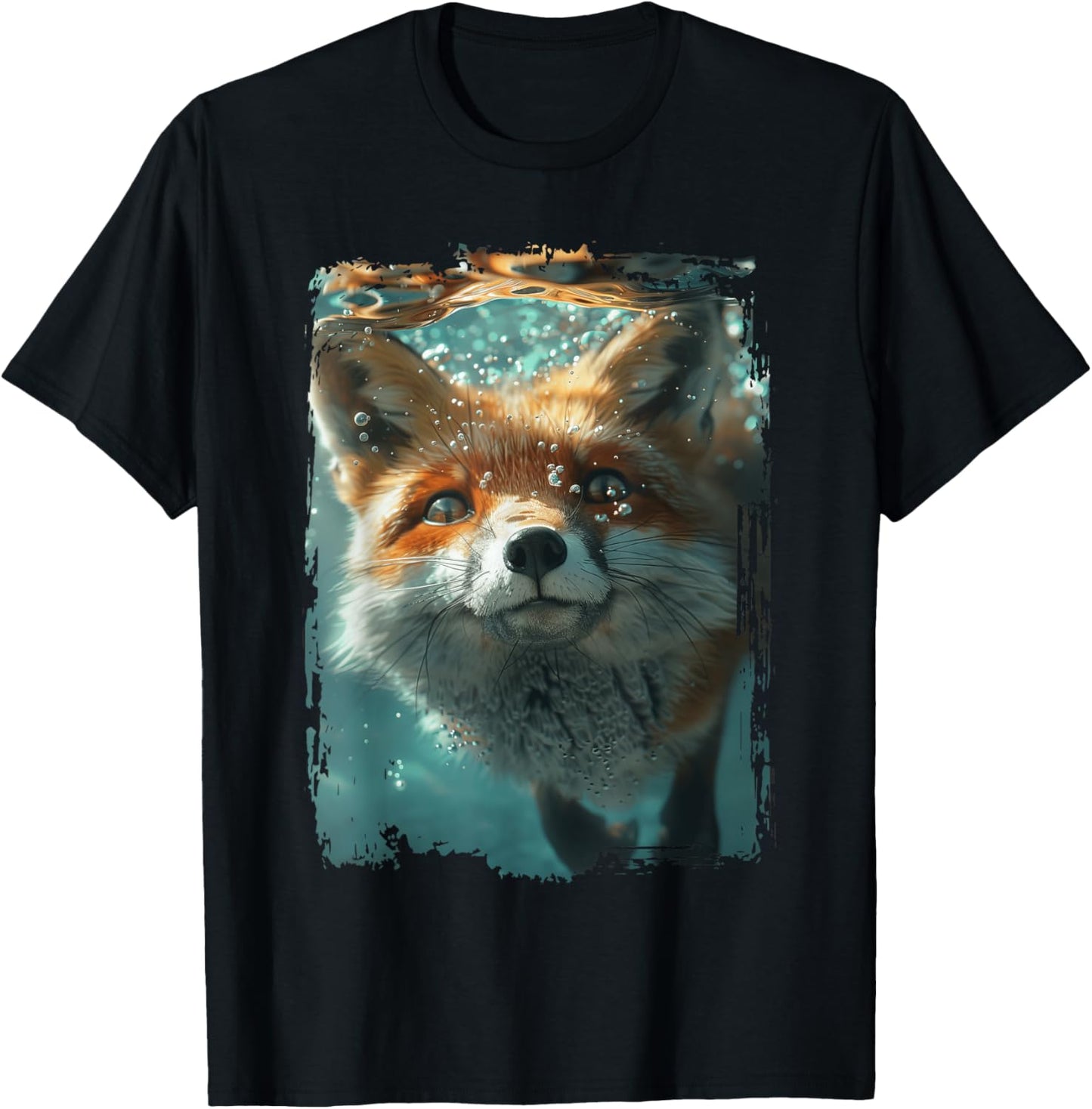 Fox Diving Sea T-Shirt - T-Shirt | Black