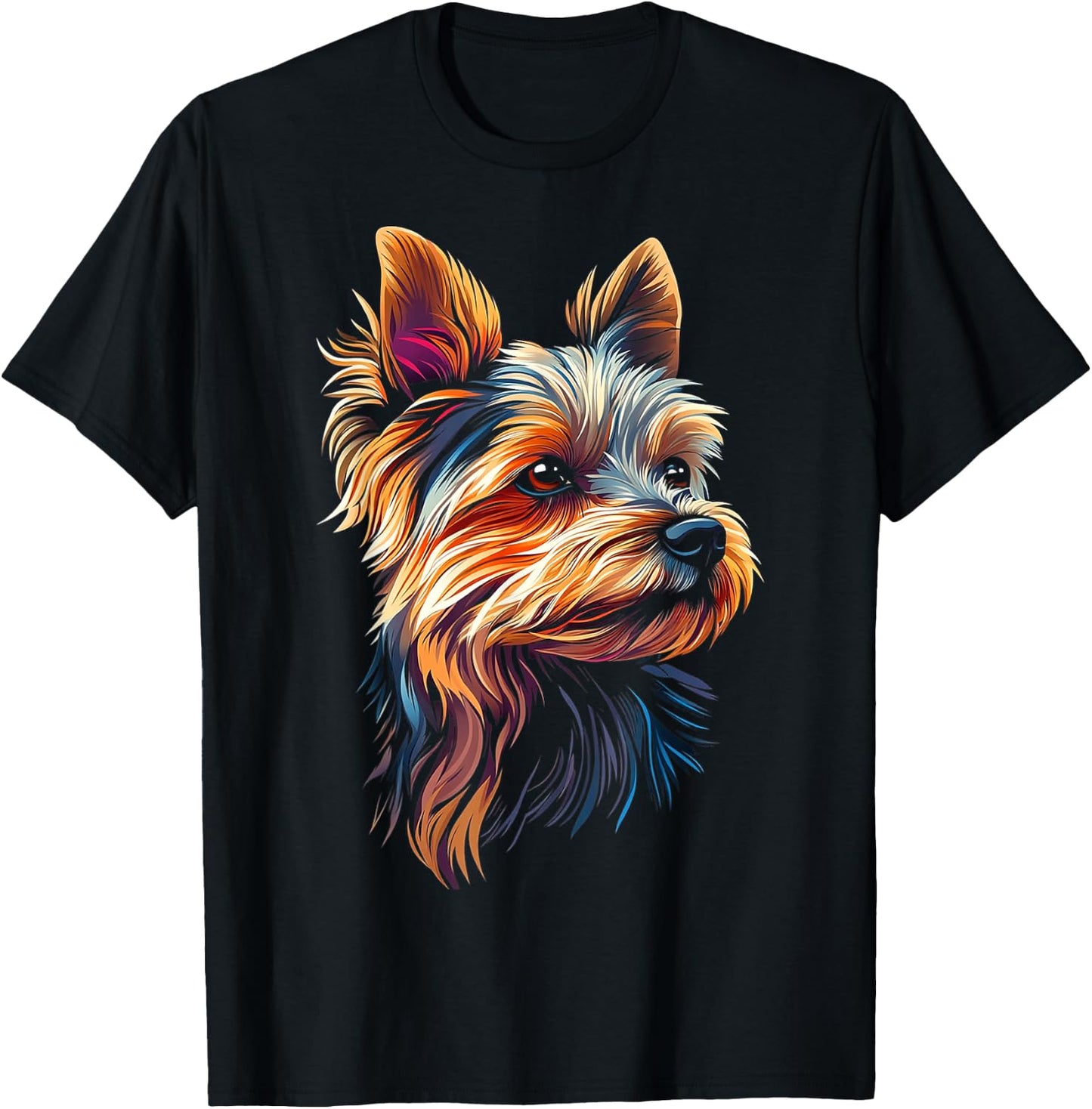 Silky Terrier Dog Motif Pet Illustration Silky Terrier Women Kids T-Shirt - T-Shirt | Black