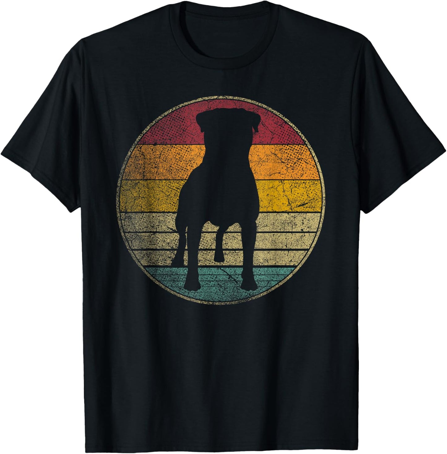 Rottweiler Dog Vintage Distressed Retro Style Silhouette Women Kids T-Shirt - T-Shirt | Black