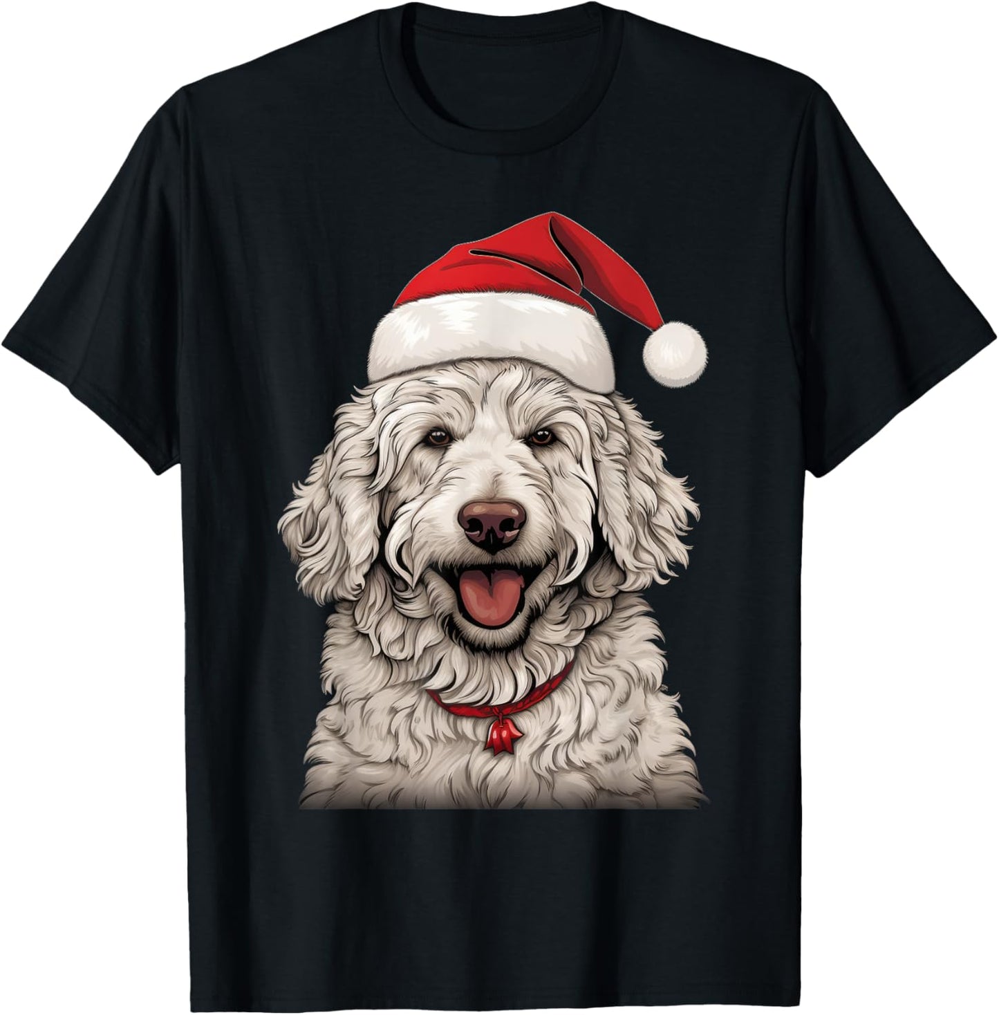 Goldendoodle Santa Claus Hat Christmas Party Xmas Pajama T-Shirt - T-Shirt | Black