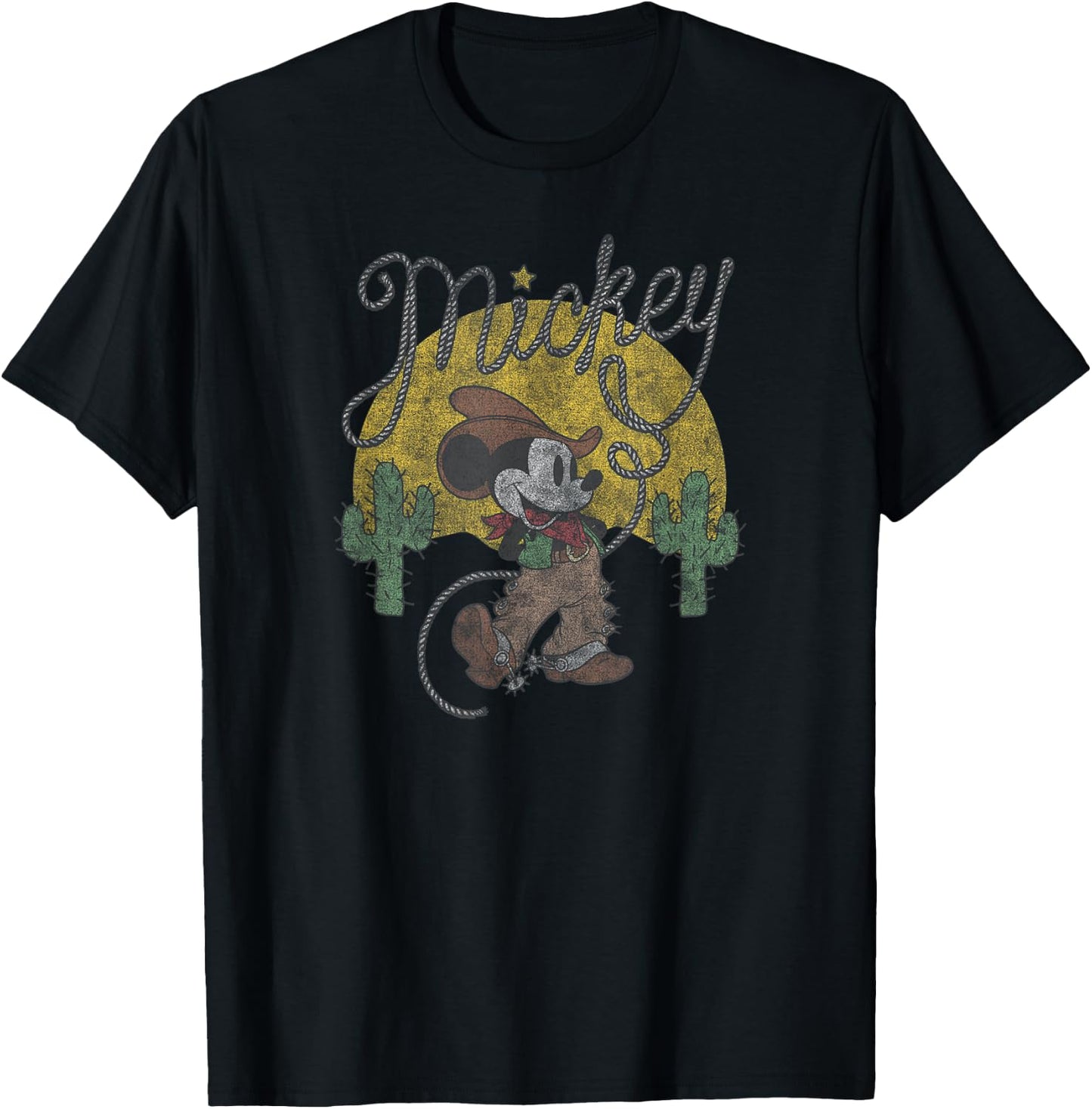 Disney Mickey Mouse Cowboy T-Shirt - T-Shirt | Black