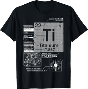 Titanium (Ti) Element | Atomic Number 22 Science T-Shirt - T-Shirt | Black
