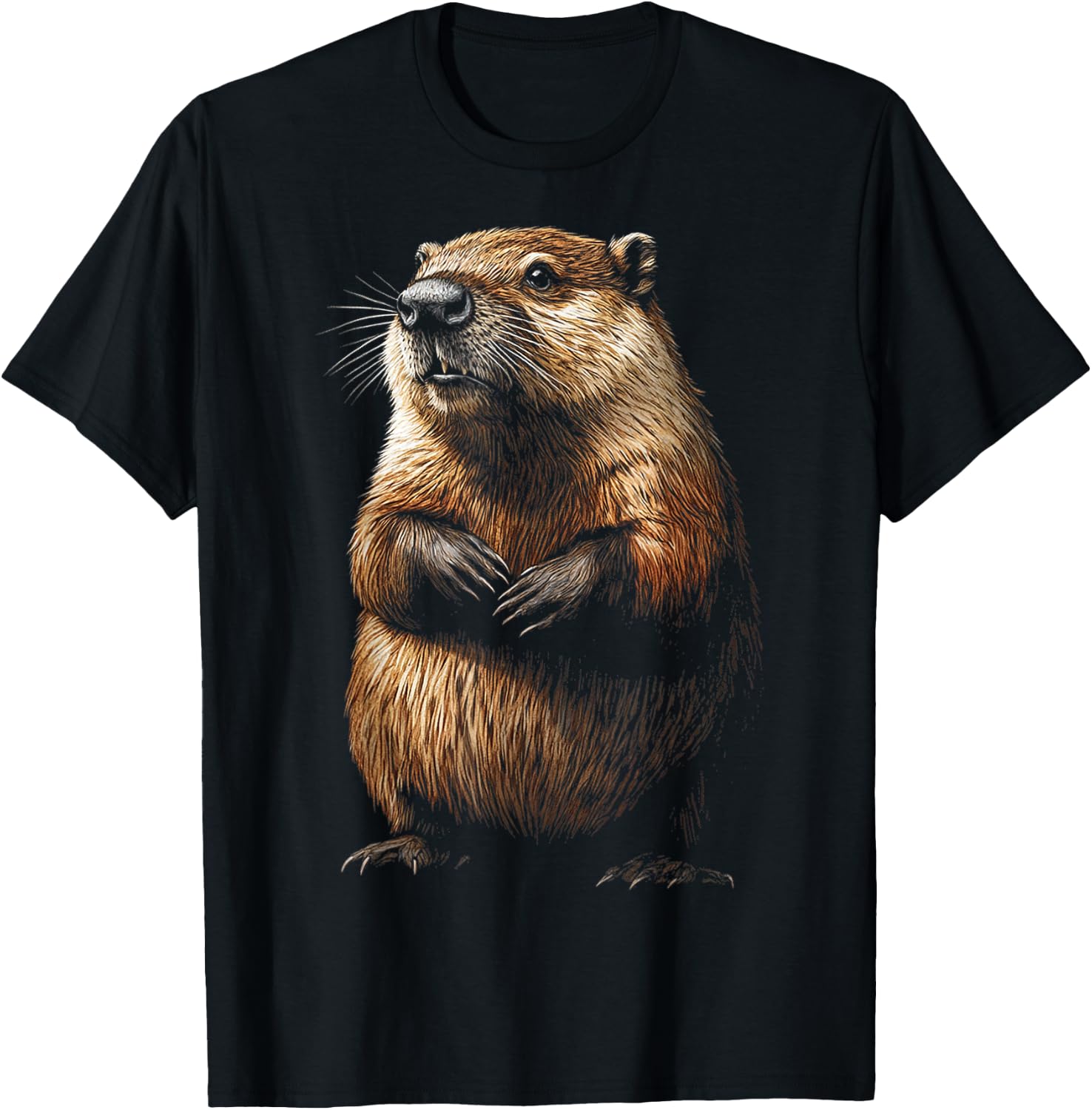 Beaver Animal Motif Artwork Beaver T-Shirt - T-Shirt | Black