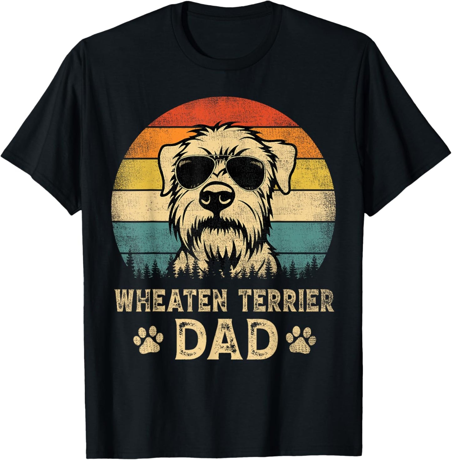 Vintage Wheaten Terrier Dad Dog Lovers Father's Day T-Shirt - T-Shirt | Black
