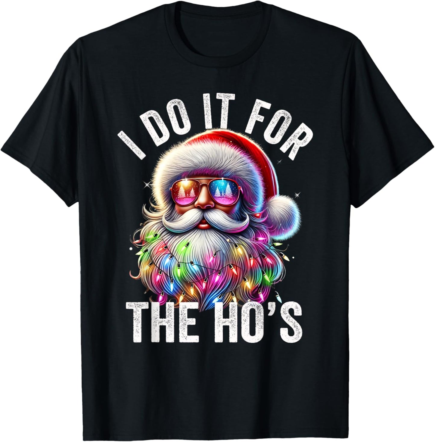 Funny Christmas Santa Claus I Do It For The Hos Cute Xmas T-Shirt - T-Shirt | Black