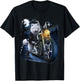 Wolf Riding Chopper Motorcycle in Full Moon T-Shirt - T-Shirt | Black