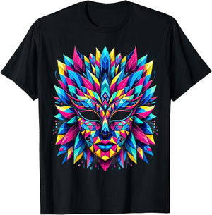 Retro Carnival Mask Brazil Rio , Black, S T-Shirt - T-Shirt | Black